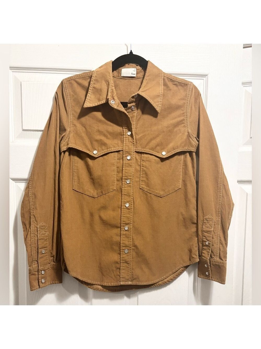 Aritzia Wilfred Free Kaila Shirt Corduroy Western Button Up Snap Front Size XS